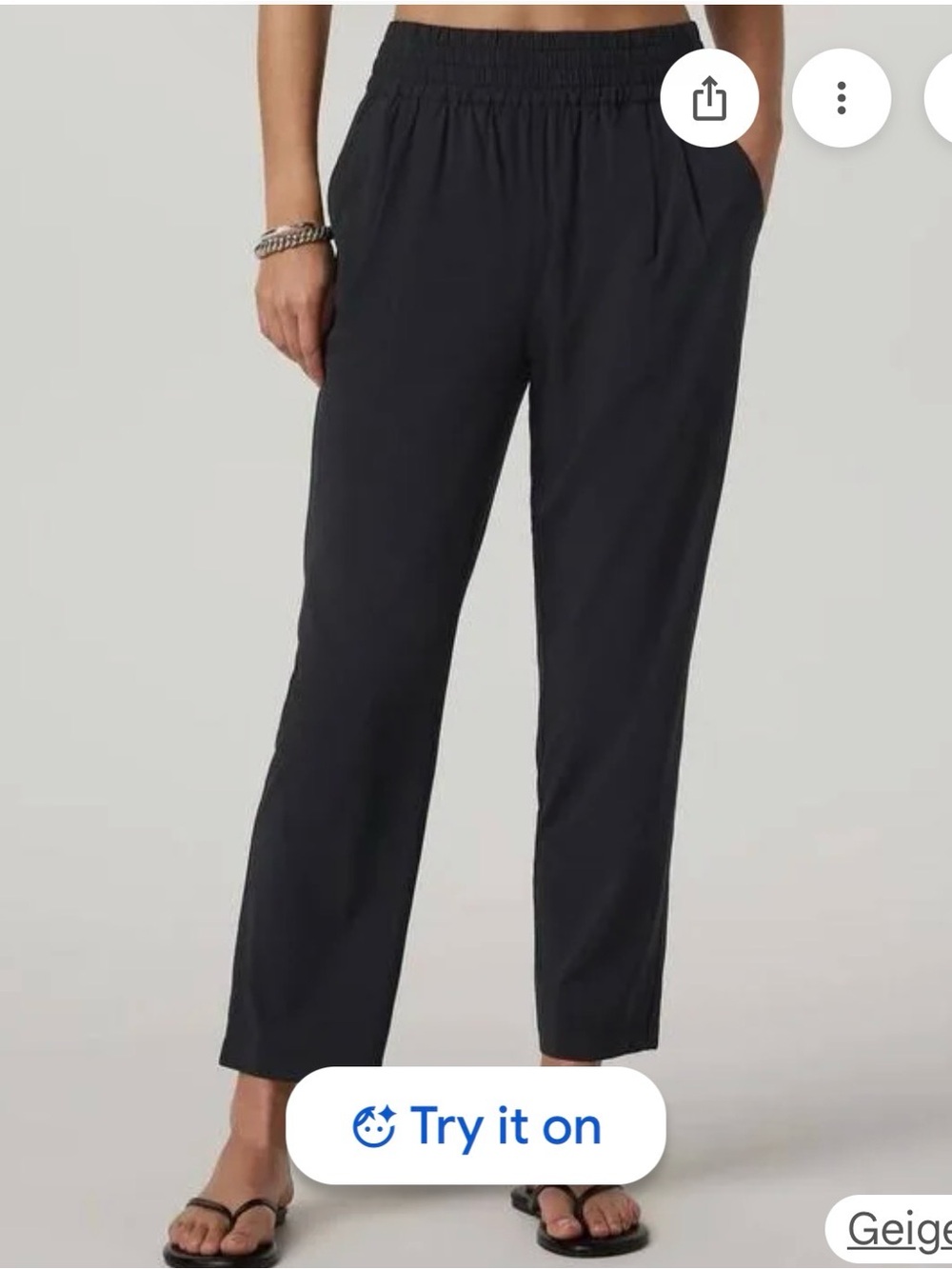Vouri villa Black Women's V-Neck Tank & Elastic Waist Pants Set - Picture 6 of 7